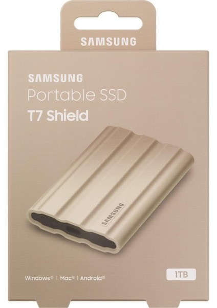 T7 Shield 1tb MU-PE1T0K/WW 1050MB-1000MB/SN USB 3.2 Gen2 Harici SSD Bej 3 Yıl Samsung Turkıye Garantili