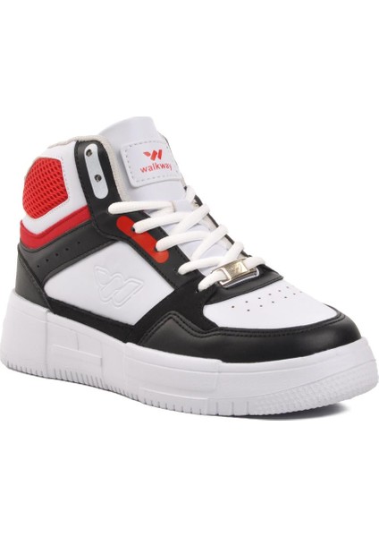 Berry Hi Beyaz-Siyah-Kırmızı Bağcıklı Unisex Hi Sneaker