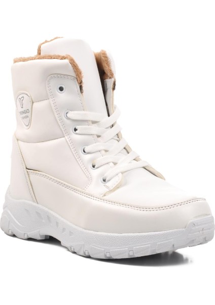 Parse Içi Kürklü Beyaz Kadın Kar Botu