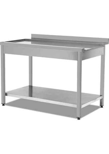 EMP.BYC.7590-T-L Bulaşık Makinesi Çıkış Tezgahı Taban Raflı (Sol)