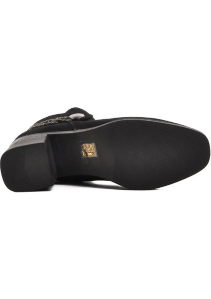 417534 Siyah Süet Içi Polarlı Kadın Topuklu Bot indirimleri