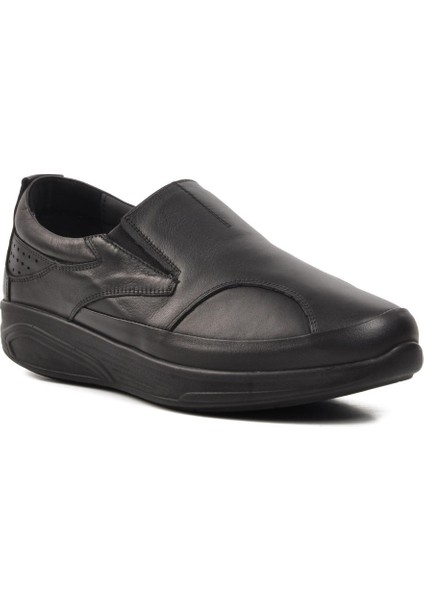 2585 Siyah Hakiki Deri Erkek Casual Ayakkabı