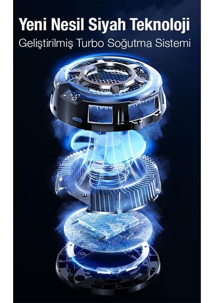 Dijital Ekranlı Turbo Soğutucu 30W Tüm Tabletlere Uyumlu Tablet Soğutucu Radyatör Soğutma Fanı fırsatları