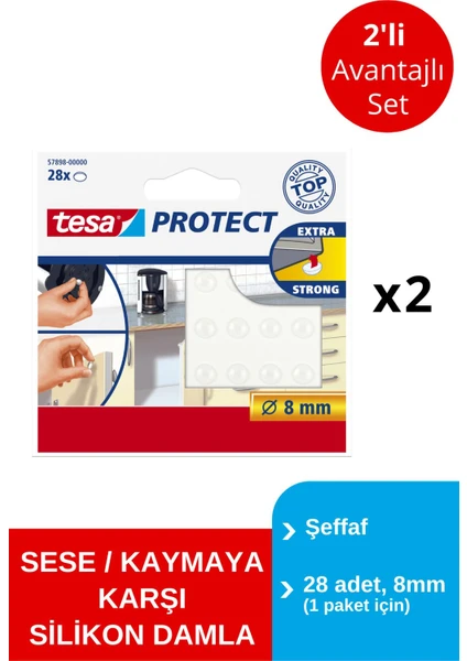 Ses Önleyici Pastil Şeffaf 8 mm 28 Adet x 2 Paket (Toplam 56 Damla)