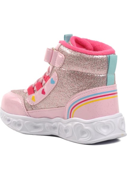 Kids-P Pudra Kalp Desenli Simli Kız Çocuk Sneaker Bot fırsatları
