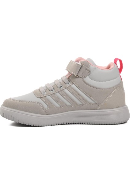 Mely Hi-F Buz-Pudra Cırtlı Çocuk Hi Sneaker