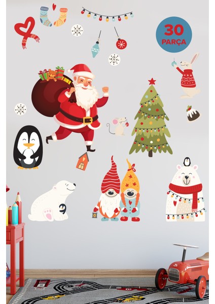 Sevimli Noel Baba ve Arkadaşları Çocuk Odası Sticker