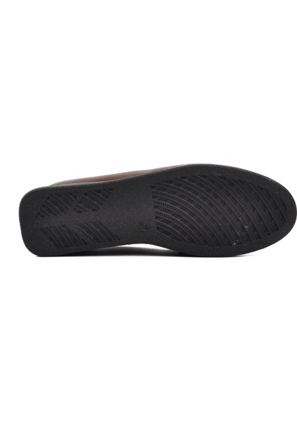44280 Kahve Deri Kadın Loafer Ayakkabı