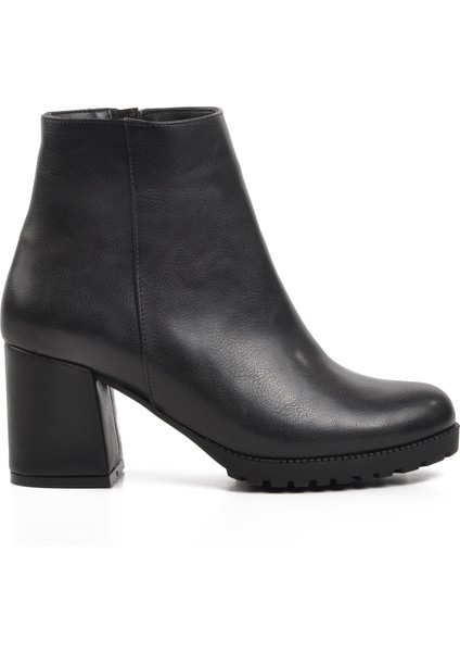 336137 Siyah Içi Polarlı Kadın Topuklu Bot