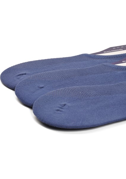 24K005 Indigo Dikişsiz Kokulu Bambu 3'lü Babet Çorap