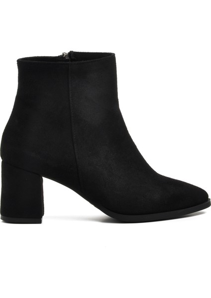 343072 Siyah Süet Kadın Topuklu Bot