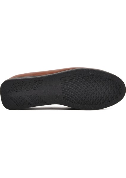 44278 Taba Deri Kadın Loafer Ayakkabı