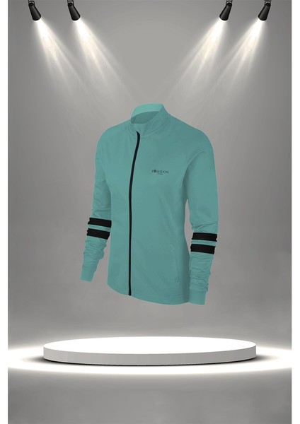 Büyük Beden Kadın Su Yeşili Supra Penye Kumaş Fermuarlı Koşu Seti (4XL-10XL) fiyatları