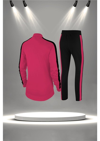 Büyük Beden Kadın Fuşya Supra Penye Kumaş Yürüyüş Antrenman Fitness Eşofman Seti (4XL-10XL) fırsatları