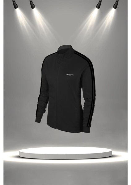 Büyük Beden Kadın Siyah Supra Penye Kumaş Fit Regular Kalıp Yürüyüş Koşu Eşofman Seti (4XL-10XL) fiyatları