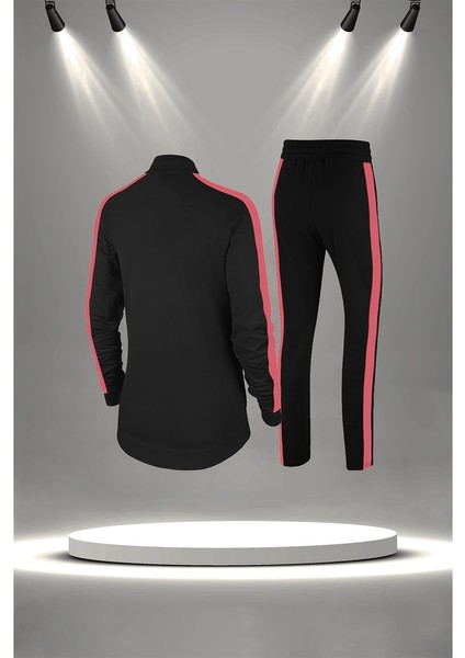 Büyük Beden Kadın Siyah Supra Penye Kumaş Koşu ve Egzersiz Eşofman Seti (4XL-10XL) fırsatları