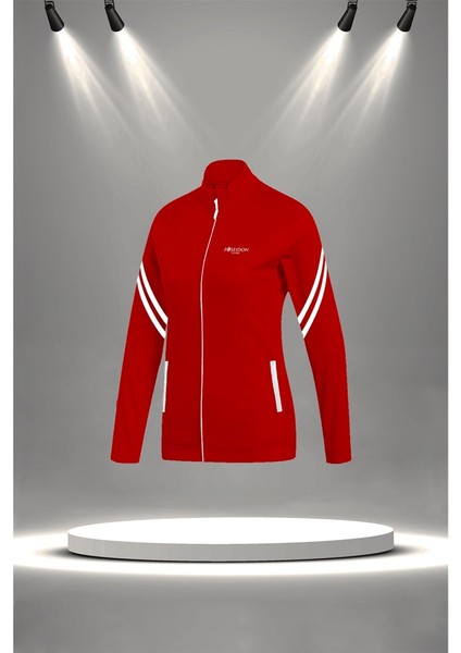 Büyük Beden Kadın Kırmızı Supra Penye Kumaş Alt ve Üst Eşofman Takımı Seti (4XL-10XL)