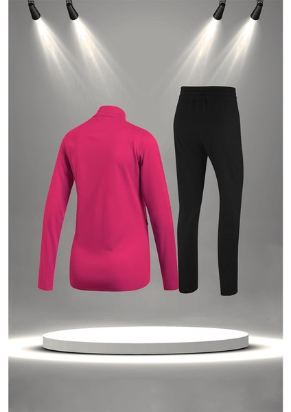 Büyük Beden Kadın Fuşya Supra Penye Kumaş Rahat Yürüyüş ve Koşu Sporcu Seti (4XL-10XL) fırsatları
