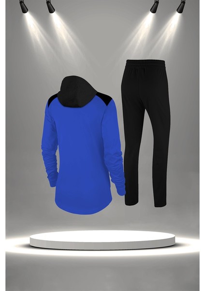 Battal Beden Kadın Mavi Supra Penye Kumaş Günlük Sporcu Yürüyüş Eşofman Takımı Seti (4XL-10XL) fırsatları