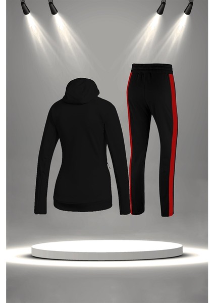 Büyük Beden Kadın Siyah Supra Penye Kumaş Iki Parça Yürüyüş Takımı Seti (4XL-10XL) fırsatları