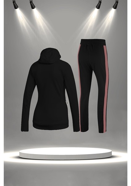 Büyük Beden Kadın Siyah Supra Penye Kumaş Her Mevsim Yürüyüş Koşu Eşofman Seti (4XL-10XL) fırsatları