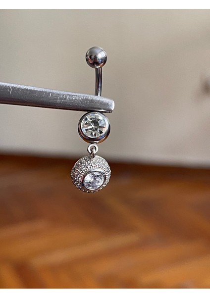 Cerrahi Çelik Piercing Ful Zirkon Taşlı Piercing Ful Zirkon Taşlı Göbek Piercingi