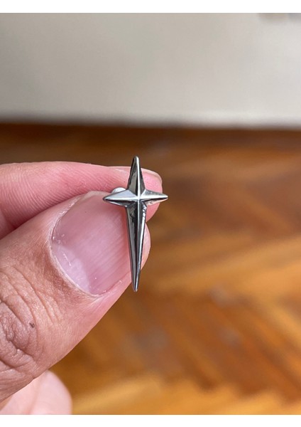 316 Cerrahi Çelik Helix Kıkırdak Conch Minimal Baget Taşlı Haç Piercing