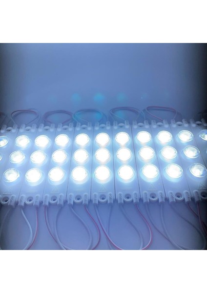 220 Volt 3 Watt 3 Lensli 3030 Modül LED Beyaz 5 Adet