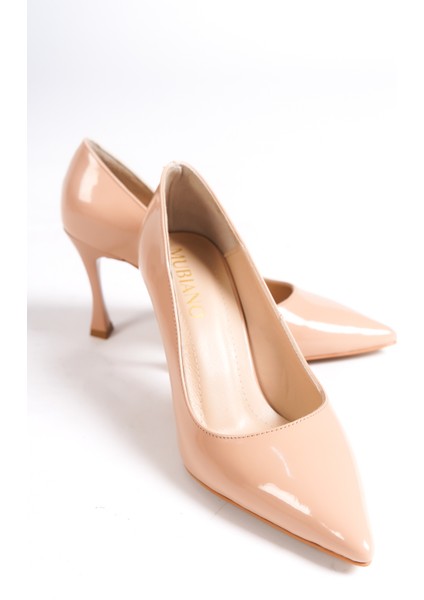 Hakiki Deri MB972-N Kadın İnce 9 cm Topuklu Rugan Nude Stiletto & Topuklu Ayakkabı fiyatları