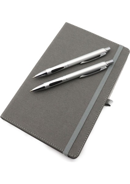 Isme Özel Lastikli Defter 2'li Tükenmez Versatil Kalem Seti