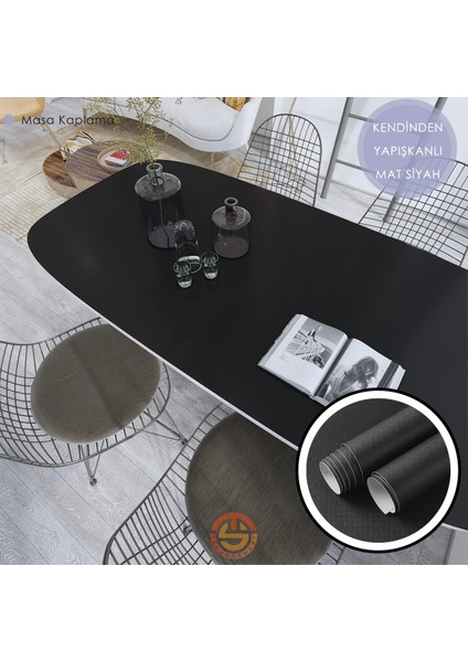 60CM×500CM Kendinden Yapışkanlı Mat Görünümlü Duvar Kağıdı Mutfak Dolap Masa Kaplama