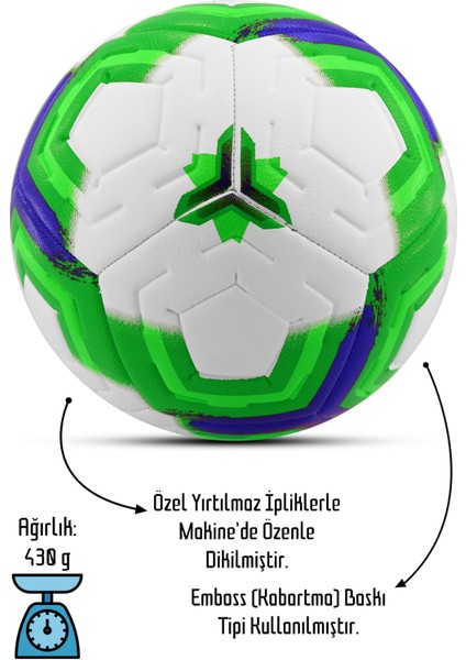 Orijinal Futbol Topu Premiera Sert Zemin Halı Saha Futbol Topu Hibrit Yeşil No:5 fiyatları