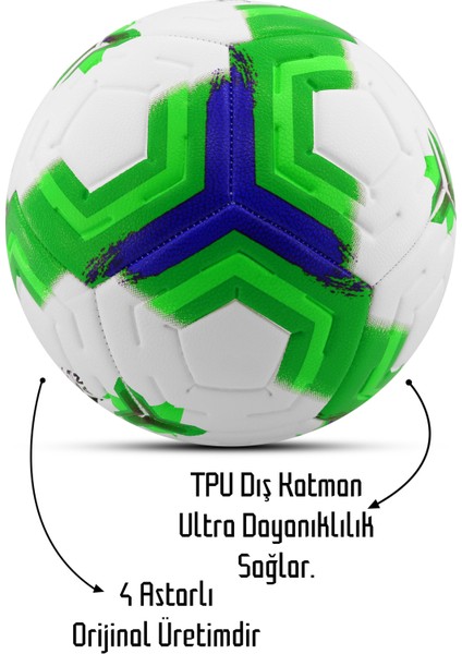 Orijinal Futbol Topu Premiera Sert Zemin Halı Saha Futbol Topu Hibrit Yeşil No:5 modelleri