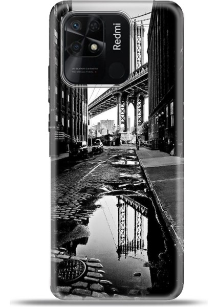 Xiaomi Redmi 10C Kılıf Esnek Silikon Kamera Koruma 4K Desenli Özel Tasarım - Manhattan Bridge