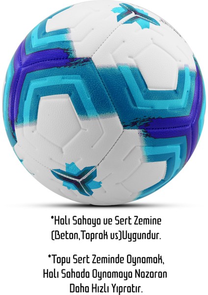 Orijinal Futbol Topu Premiera Sert Zemin Halı Saha Futbol Topu Hibrit Mavi No:5