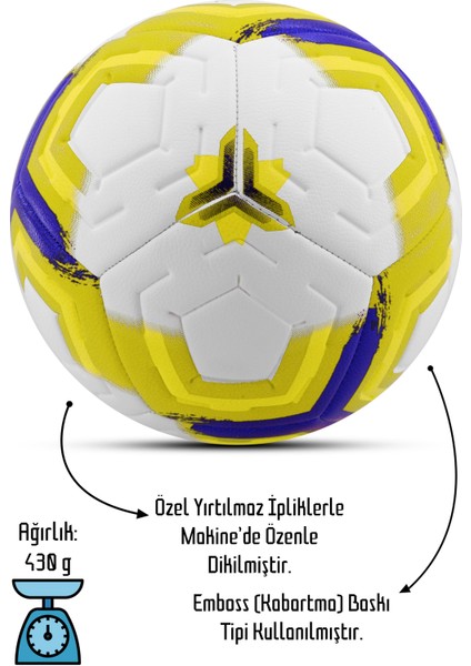 Orijinal Futbol Topu Premiera Sert Zemin Halı Saha Futbol Topu Hibrit Sarı No:5 fiyatları