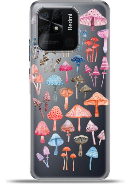 Xiaomi Redmi 10C Kılıf Esnek Silikon Kamera Koruma 4K Desenli Özel Tasarım - Mushroomparty