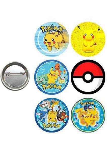 Pokemon Hediyelik Parti Rozeti (6 Adet)