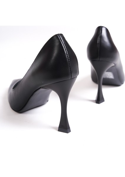 Hakiki Deri MB971-S Kadın İnce 9 cm Topuklu Siyah Stiletto & Topuklu Ayakkabı modelleri