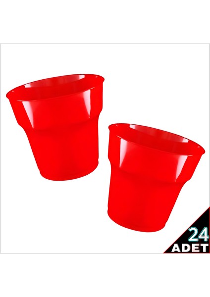 Plastik Bardak, 24 Adet - Kırmızı fiyatları