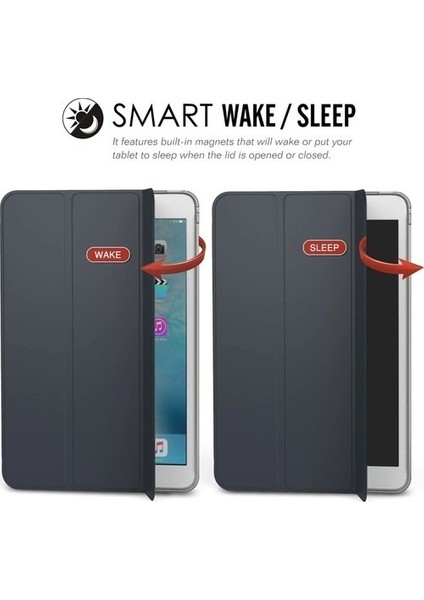 Samsung Galaxy Tab A 9.7 Kılıf Yatay Standlı Arka Sert P.c Güçlü Mıknatıslı Smart Cover Model SM-T550