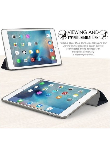 Samsung Galaxy Tab E 9.6 Kılıf Yatay Standlı Sert P.c Güçlü Mıknatıslı Uyku Modlu Smart Cover Model SM-T560,T565,T567