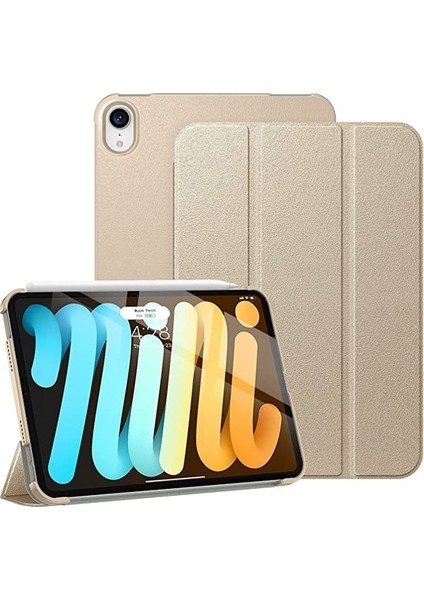 Apple iPad Air 5 Kılıf 10.9 2022 Yatay Standlı Arka Sert P.c Güçlü Mıknatıslı Smart Cover Model A2588,A2589,A2591