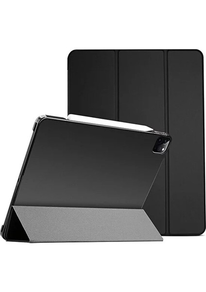 Apple iPad Pro 12.9 4.nesil 2020 Kılıf Yatay Standlı Arka Sert P.c Güçlü Mıknatıslı Smart Cover Model A2229,A2069,A2232