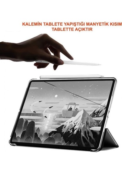 Apple iPad Pro 12.9 5.nesil 2021 M1 Çipli Kılıf Yatay Standlı Sert P.c Güçlü Mıknatıslı Smart Cover Model A2378,A2461,A2379