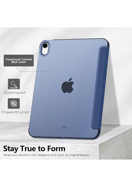 Apple iPad Mini 6 2021 6.nesil Kılıf  Yatay Standlı Arka Sert P.c Güçlü Mıknatıslı Smart Cover Model A2567,A2568,A2569