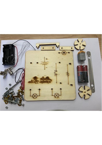 Ali Keşfet Stem  Ahşap Elektirik Deney Seti - Rüzgar Enerjisi Eğitici Bilim Seti