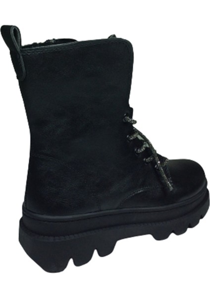 al Womenly Style 2002 Kadın Siyah Taşlı Postal Bot Bağcıklı ve Fermuarlı fırsatları