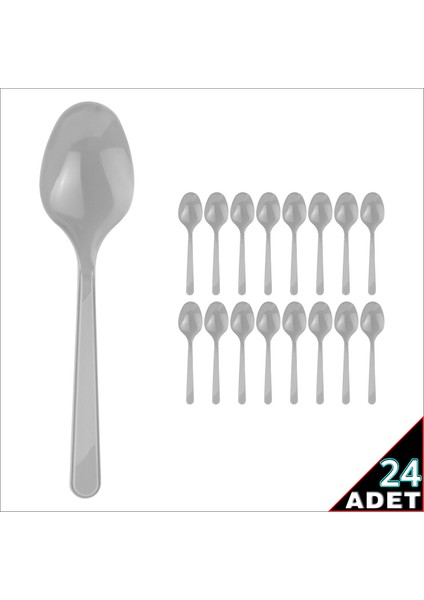Plastik Kaşık, 24 Adet - Gümüş fiyatları