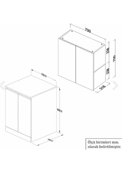 BANYO ÜST DOLAPLI ÇAMAŞIR-KURUTMA MAKİNASI DOLABI TAKIMI - MDF - KULPSUZ SOFTLY TAKIM mo8